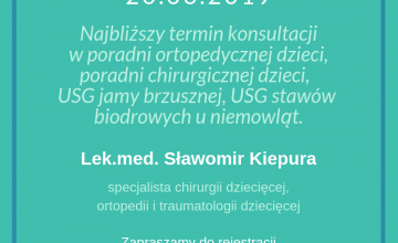 Konsultacja 20.03.2019 u lekarza medycyny Sławomira Kiepury